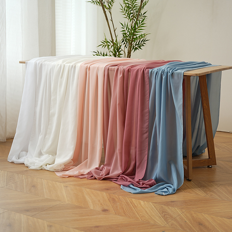 Home Office News - 厚手のシフォン製テーブルランナー、無地、傷つきにくい、北欧風装飾生地、結婚式やパーティーに最適