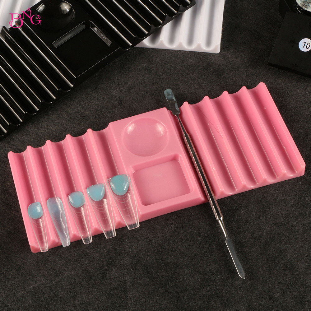 Pen Holder Organizer - BNGデュアルフォームホルダー プラスチック製ペンスタンド ネイルアートツール用 ネイルブラシホルダー収納 ネイルエクステンションモールドホルダー