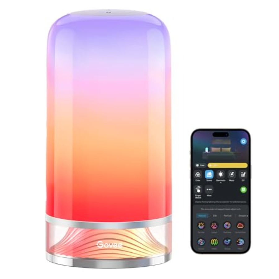 Desk Lamp Led - RGBICスマートテーブルランプ2、タッチ式ベッドサイド小型テーブルランプ、コード付きLEDデスクランプ、SmartThings、Matter、Alexa対応、ナイトライト機能付き