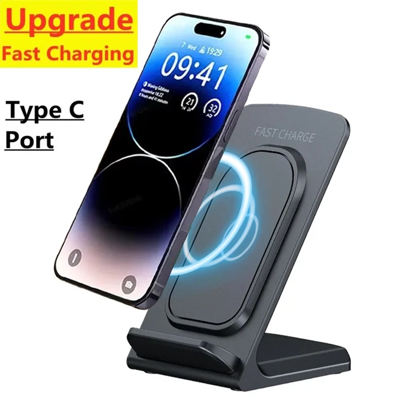 Desk Charging Station - ワイヤレス充電スタンド デスクトップフォンホルダー iPhone 17～12 Samsung S25