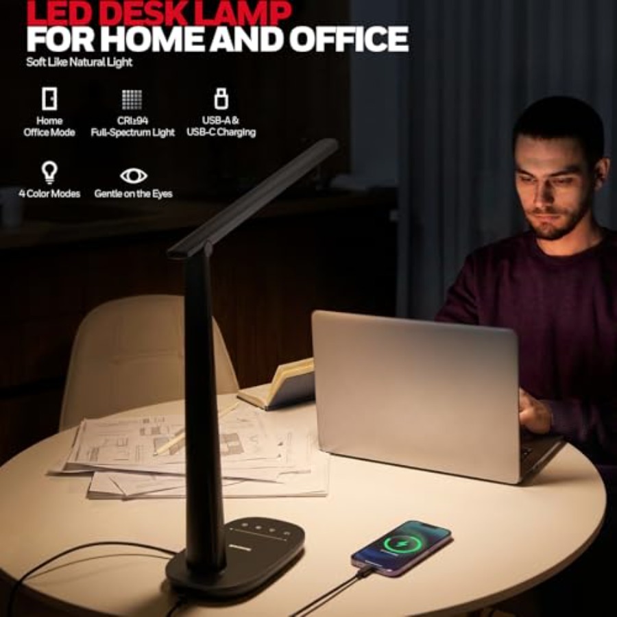 ホームオフィス用LEDデスクランプ、目に優しい調光可能な読書 - Desk Lamp Led のレビューと価格