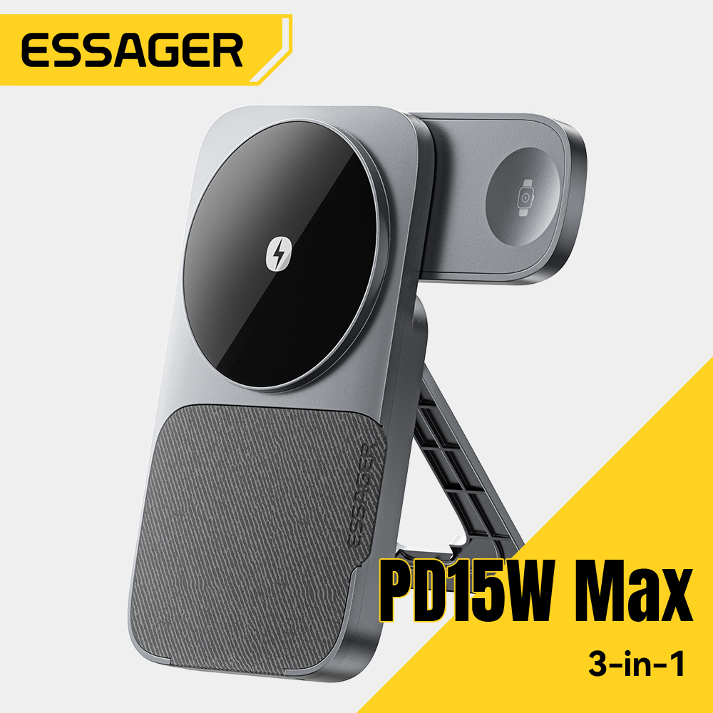 Essager 3-in-1 ポータブル折りたたみ式ワイヤレ - Desk Charging Station のレビューと価格
