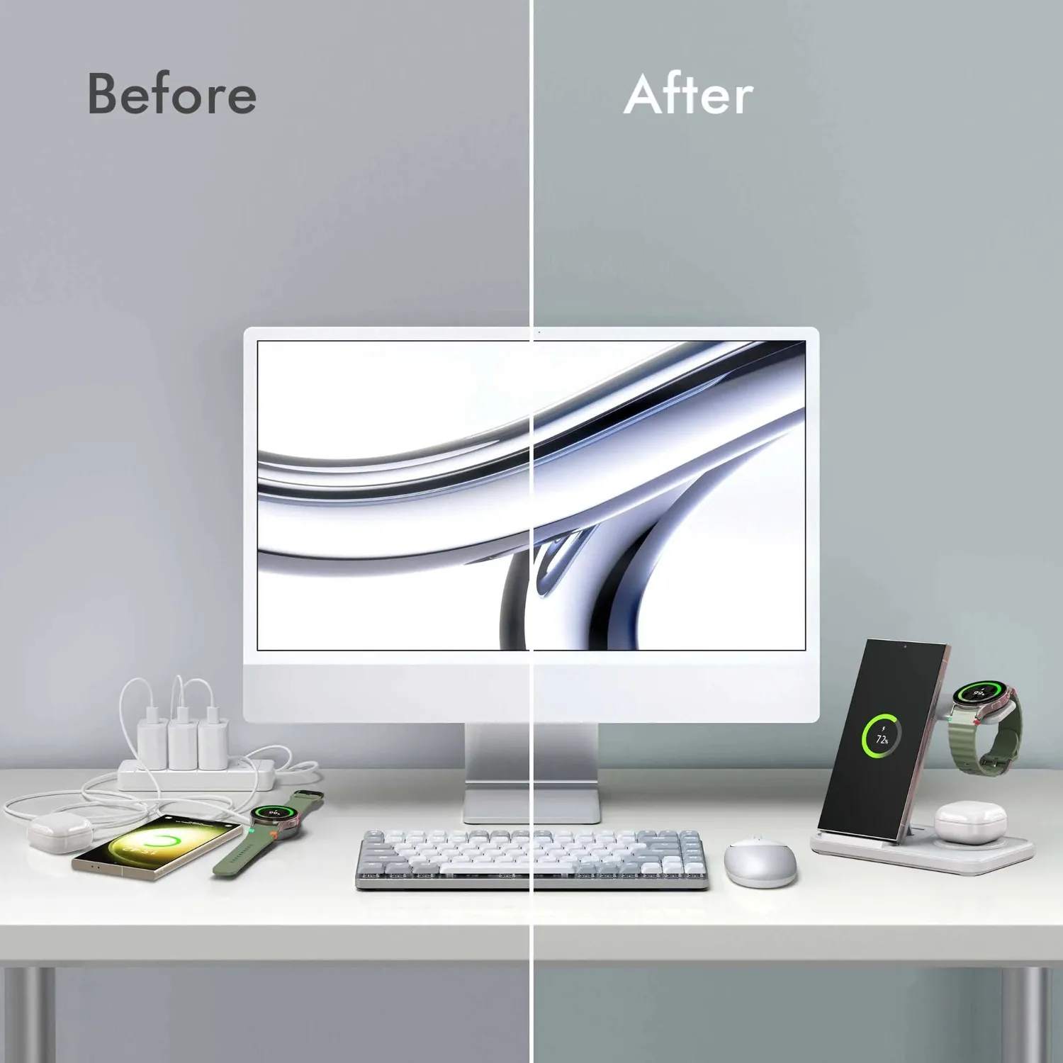 デスクトップ3-in-1ワイヤレス充電ステーション（Sams - Desk Charging Station のレビューと価格