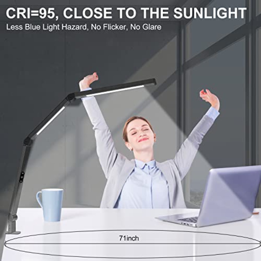 クランプ付きLEDデスクランプ、デュアルライトと調整可能なス - Desk Lamp Led のレビューと価格