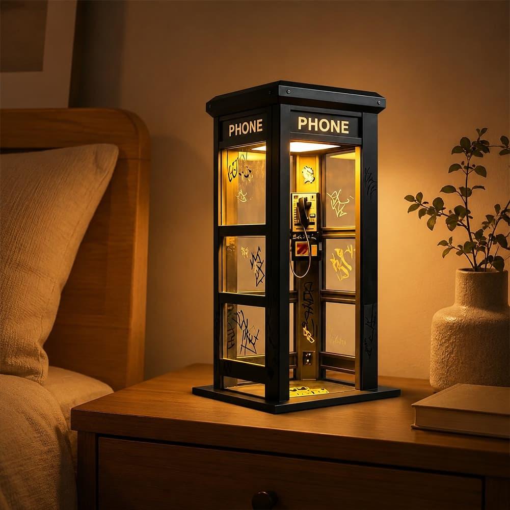 レトロな落書き電話ボックス型テーブルランプ ミニロンドン電話 - Desk Lamp Led のレビューと価格