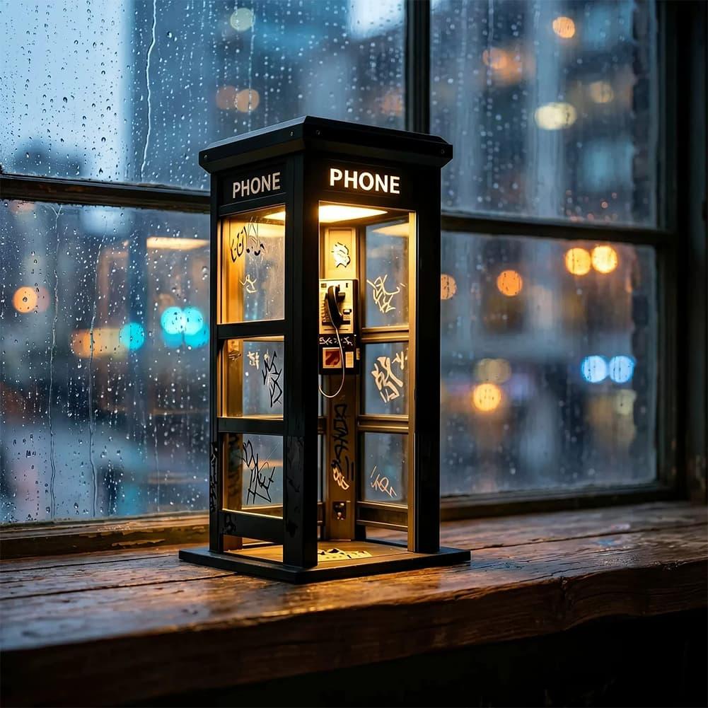 レトロな落書き電話ボックス型テーブルランプ ミニロンドン電話 - Desk Lamp Led のレビューと価格