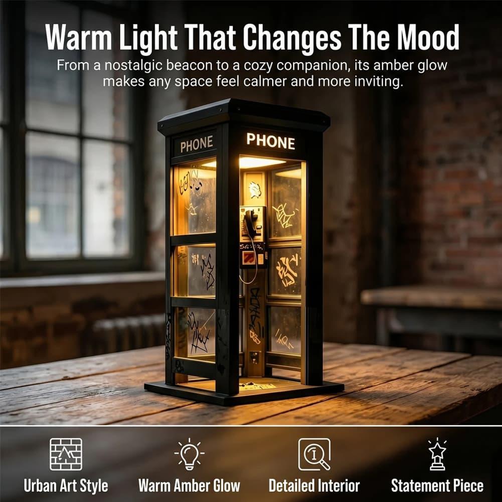 レトロな落書き電話ボックス型テーブルランプ ミニロンドン電話 - Desk Lamp Led のレビューと価格