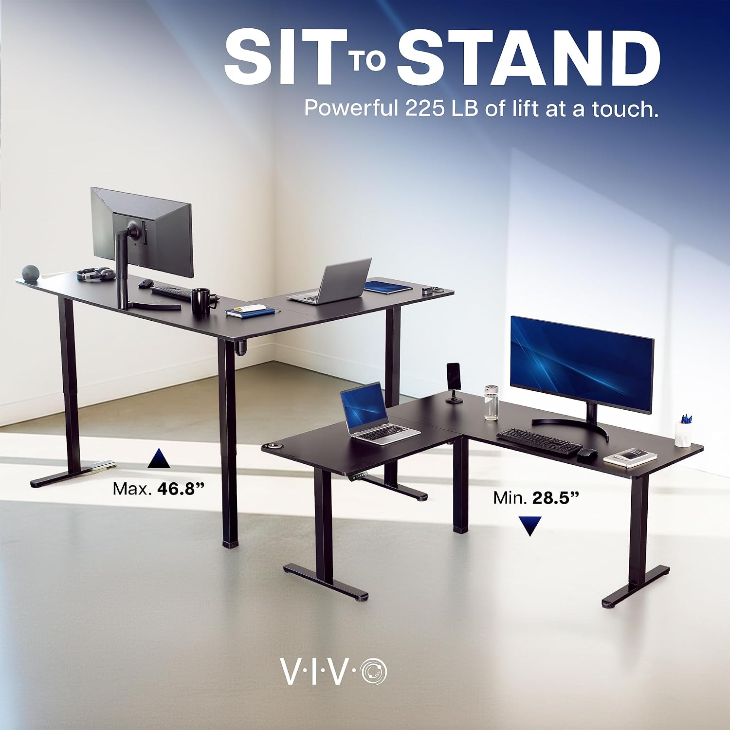 ラスティックヴィンテージブラウン 63 x 55インチ コー - Standing Desk Electric のレビューと価格