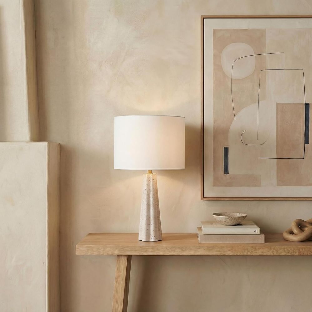 25インチのトラバーチン/ホワイトテーブルランプ、LED電球 - Desk Lamp Led のレビューと価格