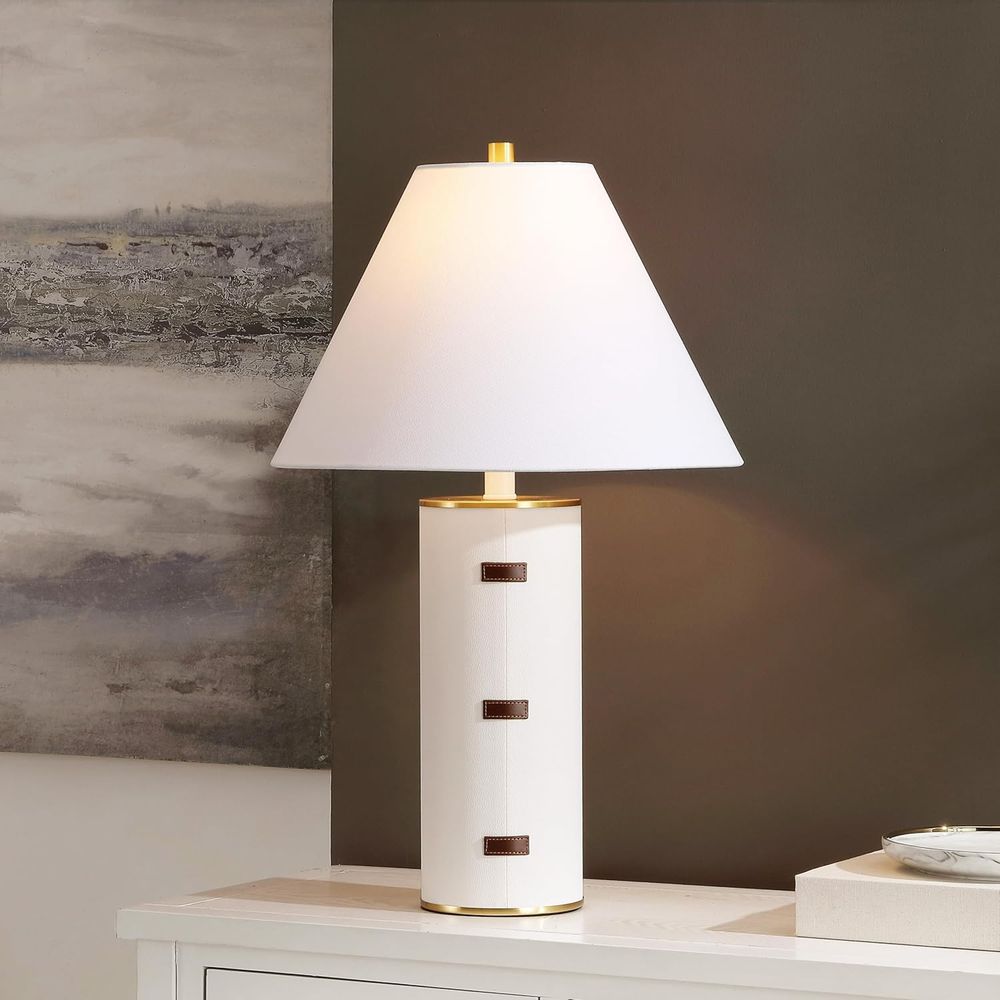 27インチLEDテーブルランプ - ホワイト/ブラウン/真鍮 - Desk Lamp Led のレビューと価格