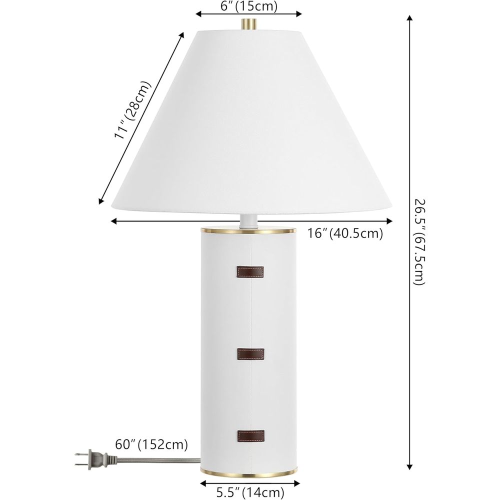 27インチLEDテーブルランプ - ホワイト/ブラウン/真鍮 - Desk Lamp Led のレビューと価格