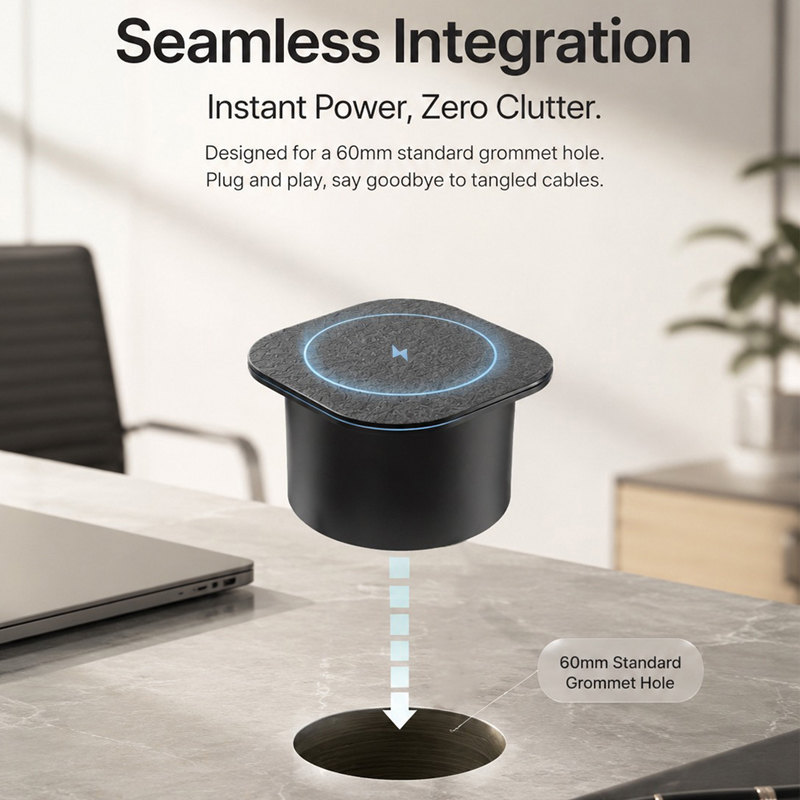 埋め込み式デスクワイヤレス充電器 15W急速充電 隠し家具テ - Desk Charging Station のレビューと価格