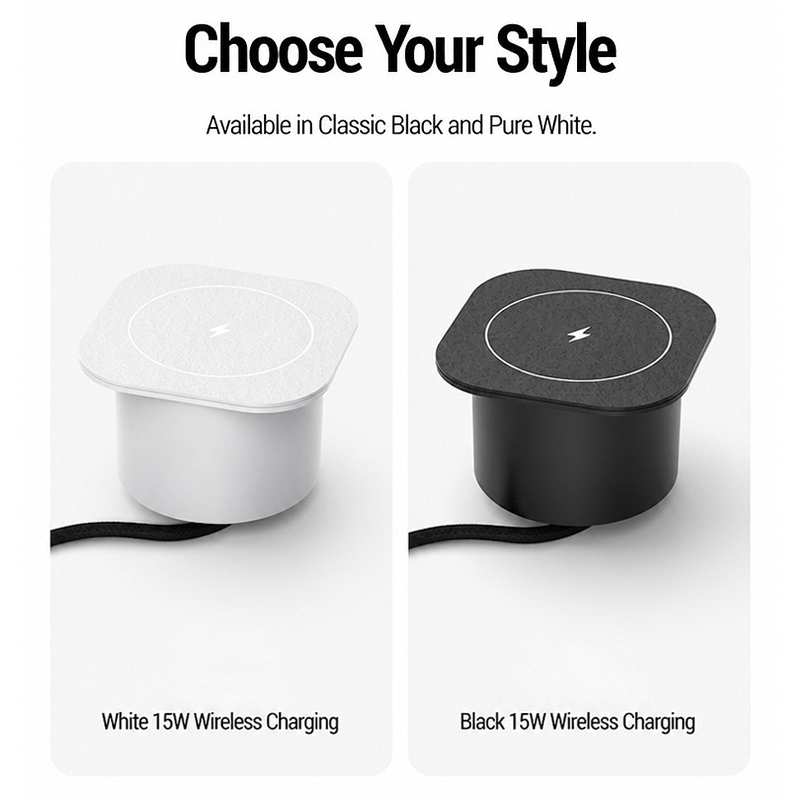 埋め込み式デスクワイヤレス充電器 15W急速充電 隠し家具テ - Desk Charging Station のレビューと価格
