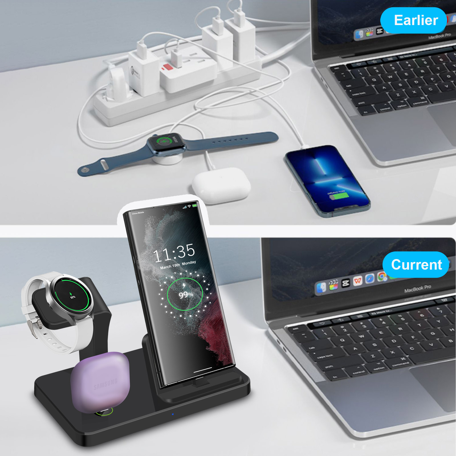 デスク用3-in-1 Type Cポートワイヤレス充電ドック - Desk Charging Station のレビューと価格