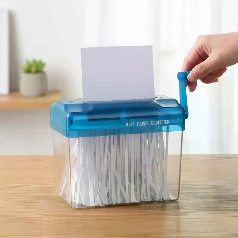 ポータブルミニ手動シュレッダー、手回し式、透明なゴミ箱付き、 - Home Office Paper Shredder のレビューと価格