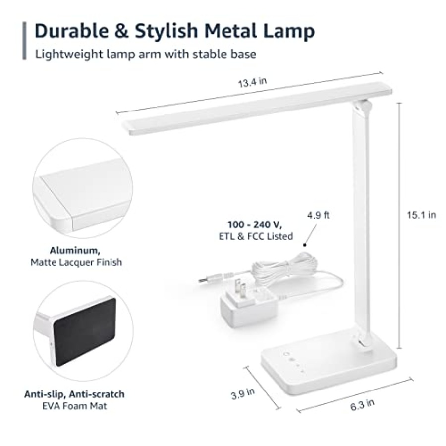 LEDデスクランプ、メタルデスクライト9.5W 800lm、 - Desk Lamp Led のレビューと価格