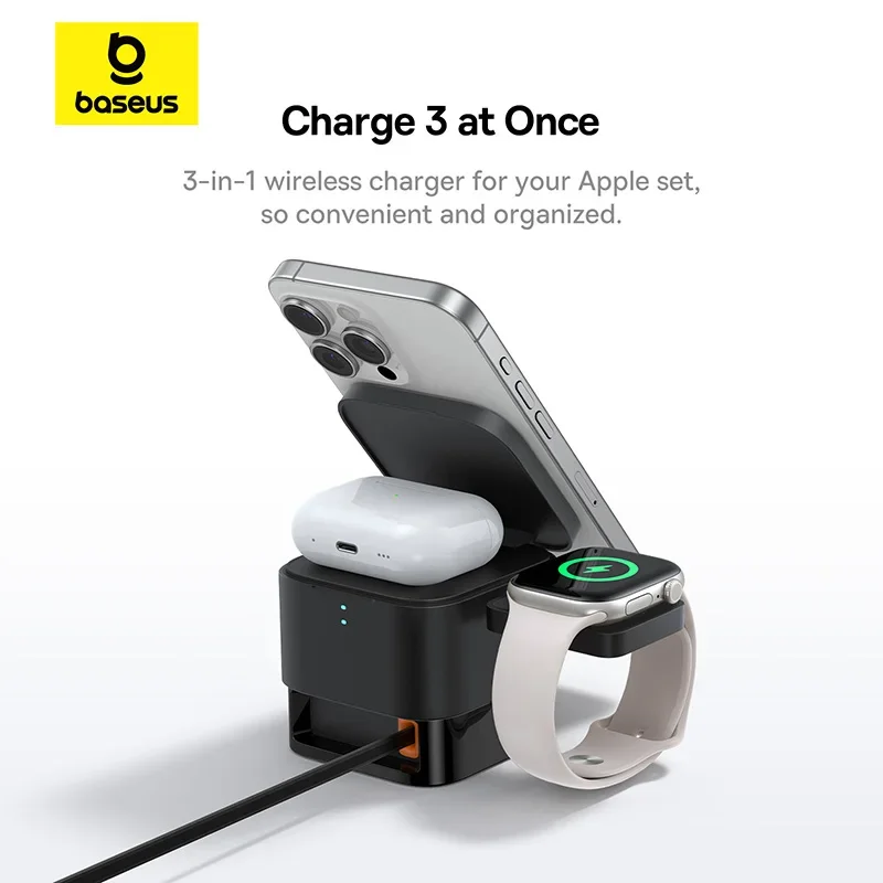 Baseus 3in1 マグネット式ワイヤレス充電スタンド  - Desk Charging Station のレビューと価格