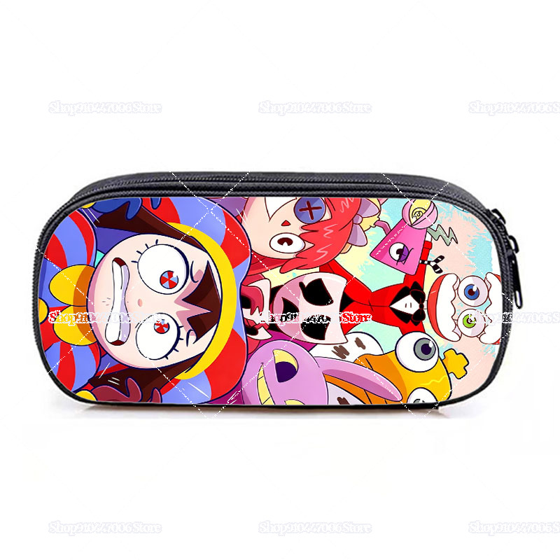 漫画アニメアメージングサーカスパターンプリントペンバッグポム - Pen Holder Organizer のレビューと価格