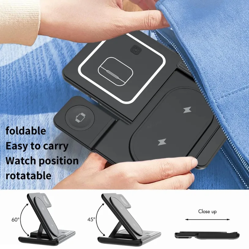3 in 1 折りたたみ式ワイヤレス充電器デスクスタンド S - Desk Charging Station のレビューと価格