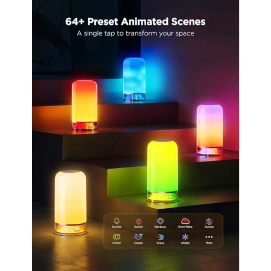 RGBICスマートテーブルランプ2、タッチ式ベッドサイド小型 - Desk Lamp Led のレビューと価格