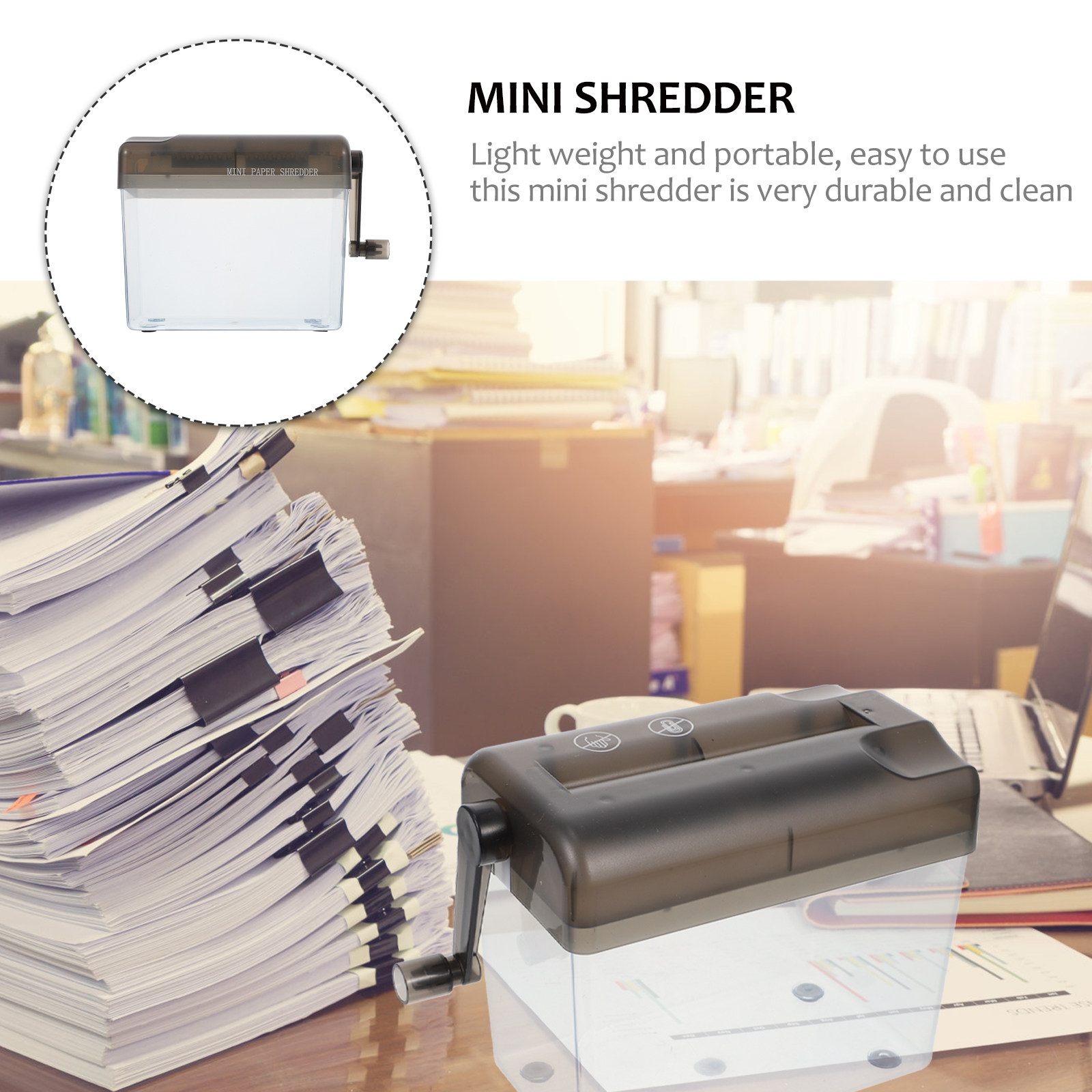 1個入り ハンドシュレッダー ミニデスクトップ手動シュレッダ - Home Office Paper Shredder のレビューと価格