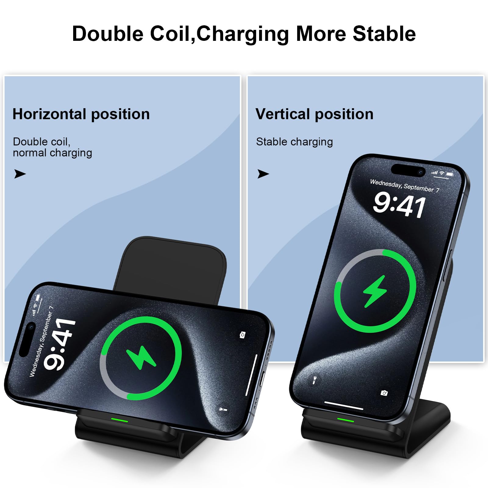 15Wワイヤレス充電器付きスマホホルダー、デスク用急速充電ス - Desk Charging Station のレビューと価格