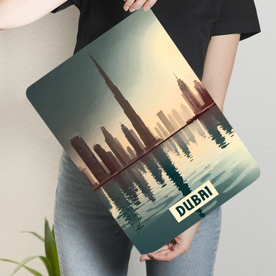 ドバイの夕焼けのスカイラインメタルウォールアートモダンシティ - Home Office Dubai のレビューと価格