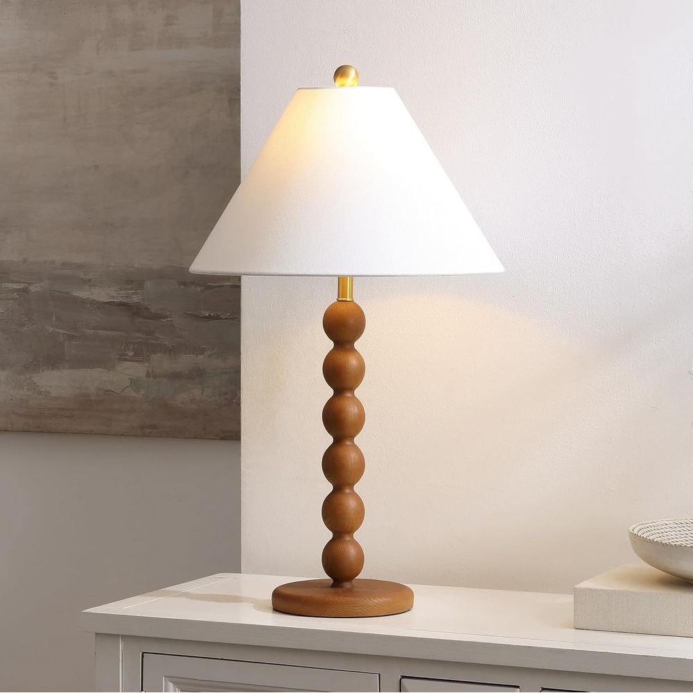 ナチュラルブラウン樹脂製スタッキングボールテーブルランプ、2 - Desk Lamp Led のレビューと価格