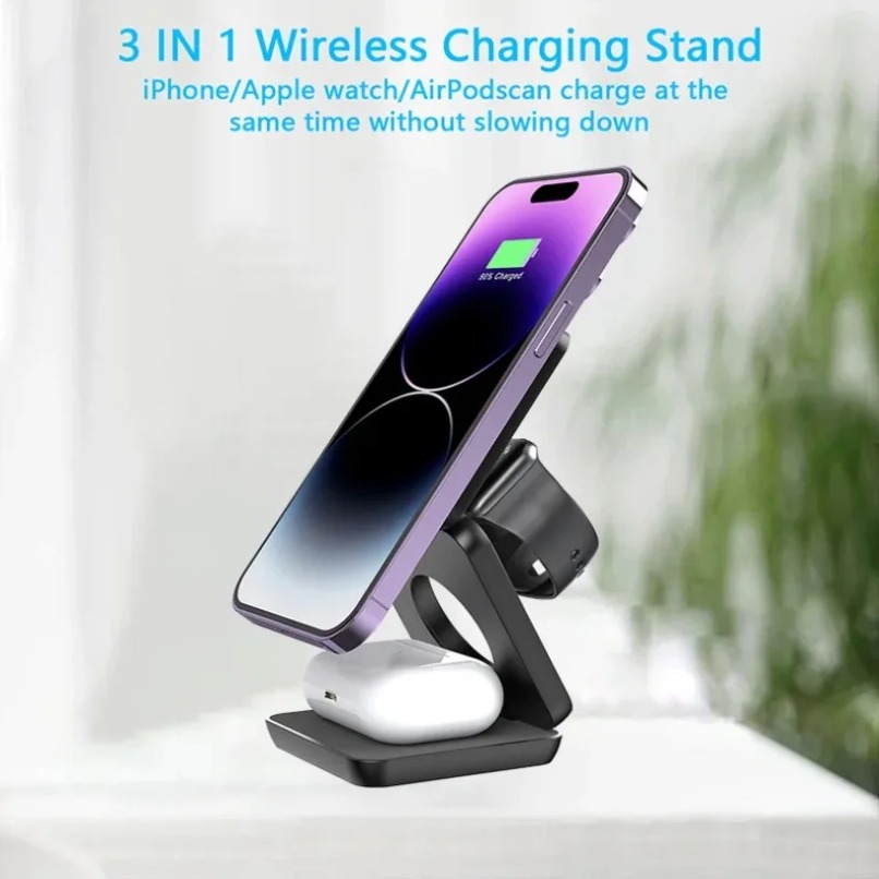 3 in 1折りたたみ式マグネットワイヤレス充電スタンド（M - Desk Charging Station のレビューと価格