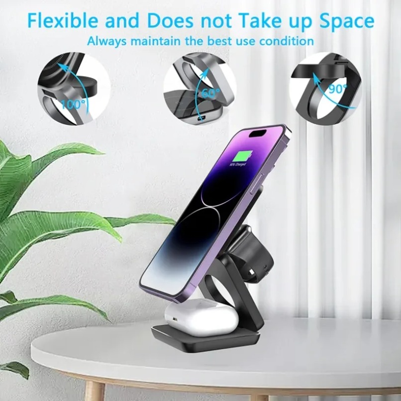 3 in 1折りたたみ式マグネットワイヤレス充電スタンド（M - Desk Charging Station のレビューと価格