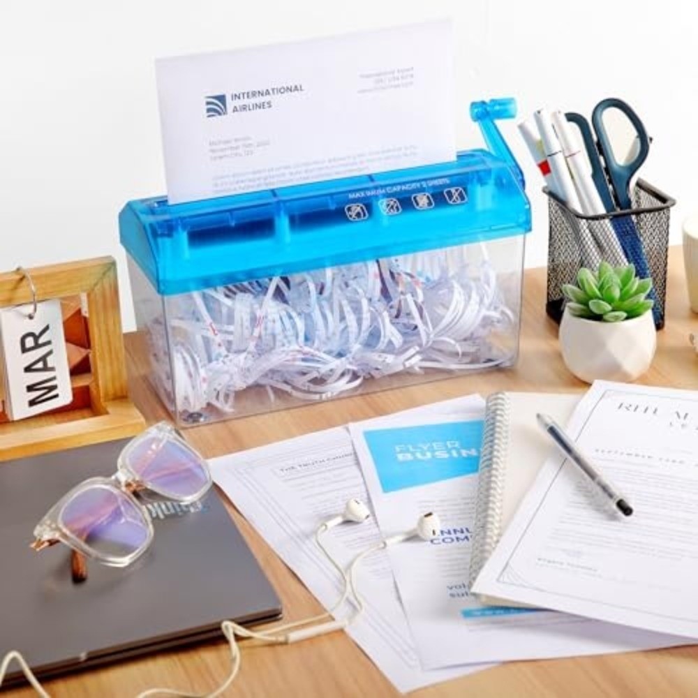 高品質 ABS ハンドシュレッダー ミニハンドクランク紙切断 - Home Office Paper Shredder のレビューと価格