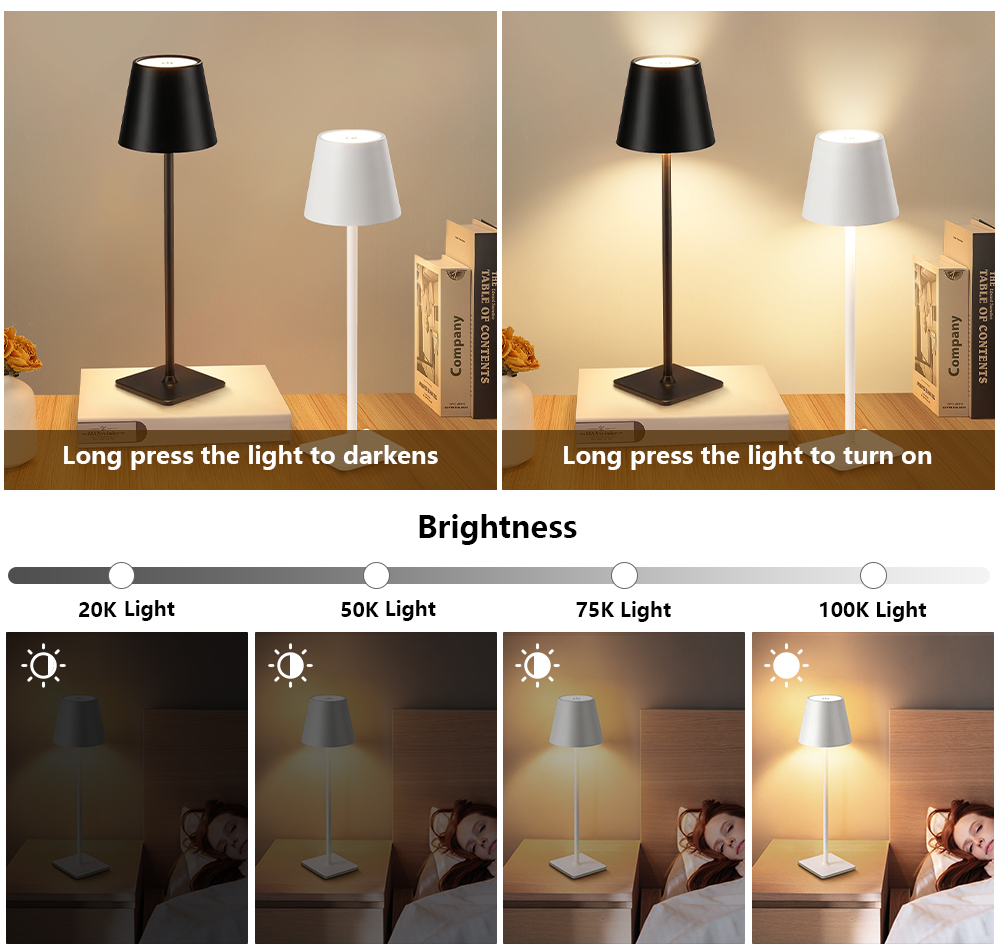 LED充電式デスクライトワイヤレステーブルランプ無段階調光タ - Desk Lamp Led のレビューと価格