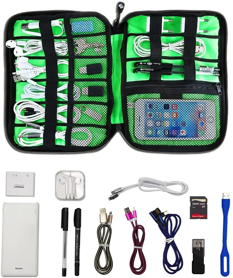 ケーブルオーガナイザー収納バッグシステムキットケース USB - Pen Holder Organizer のレビューと価格